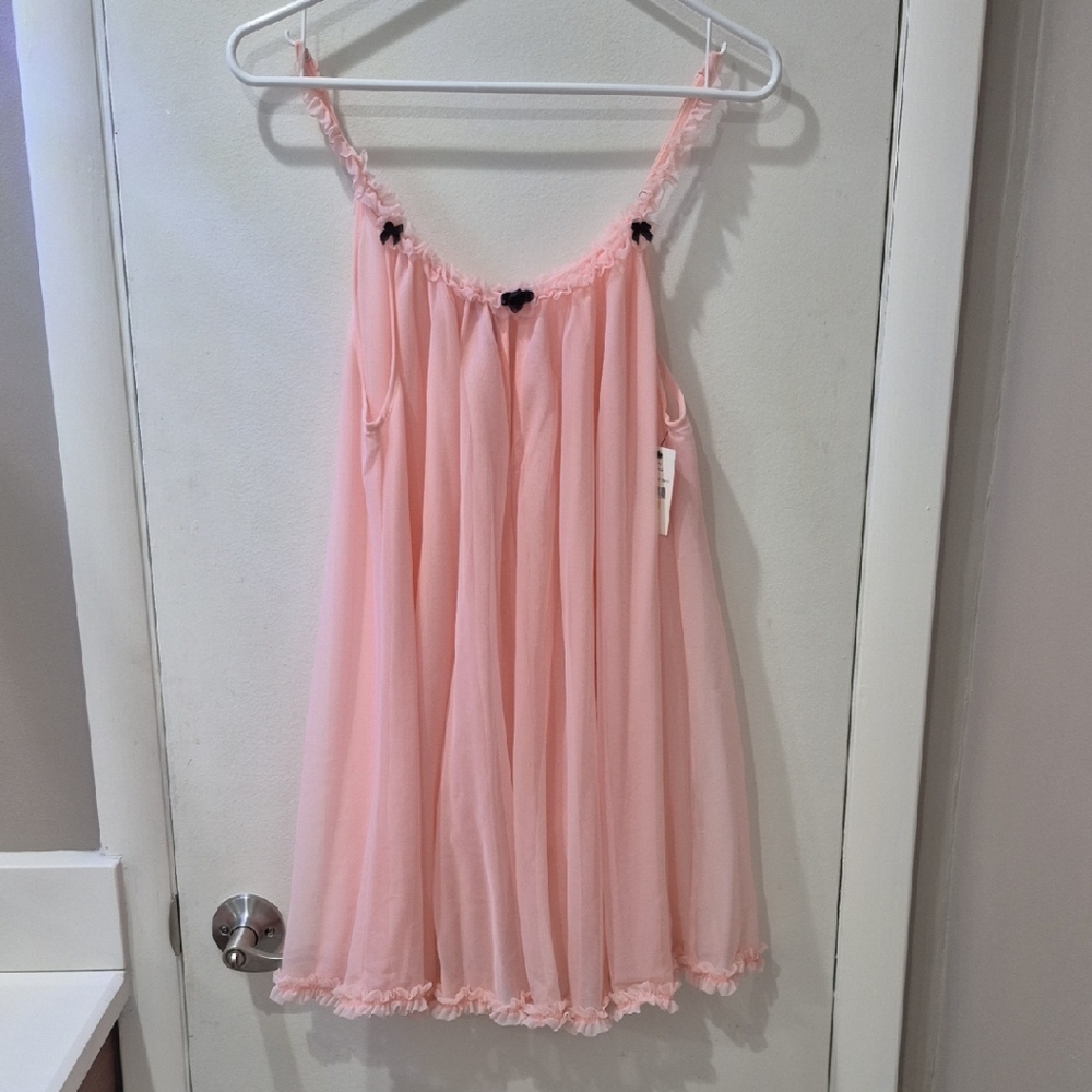 Betsey Johnson Pink Chemise with Black Accents